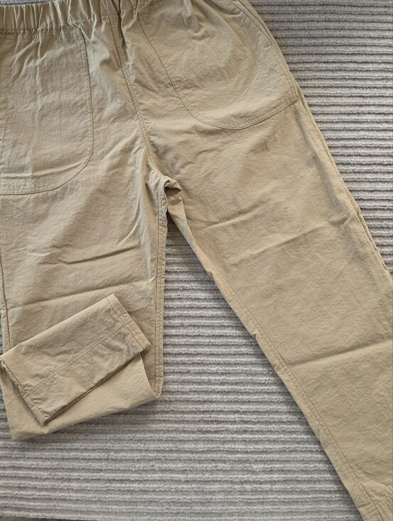 Fabiana Pigna Pants - Fabiana Pigna Women's Tapered Cropped Pants Medium Tan Side Zip,  Elastic Waist